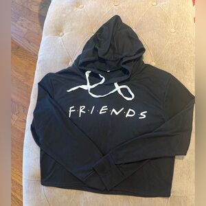 Friends TV Show Cropped Black Hoodie Medium